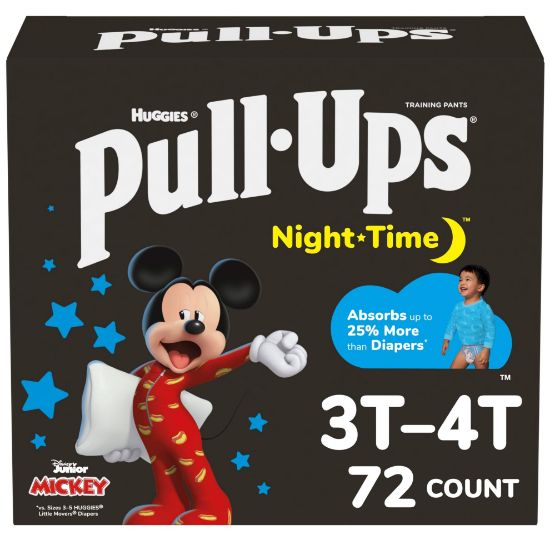 Picture of Pull-Ups Boys' Night Time Potty Training Pants, Size 3T-4T Overnight Training Underwear (32-40 lbs), 72 Ct