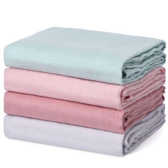 Picture of Momcozy Muslin Swaddle Blanket, 4 Pack Large 47 X 47 Inches Breathable Swaddling Receiving Blankets for Baby Boy & Girl, Soft and Skin-Friendly Unisex Baby Blankets, Pink Blue