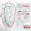 Picture of Baby Lounger Co Sleeping Bed for Baby Pink Newborn Lounger for Co Sleeping Toddler Portable Sleeping Crib Cotton Baby Lounger Bassinet for Traveling Infant Baby Essential Baby Registry Search