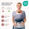 Picture of Momcozy Baby Wrap Carrier, Ergonomic Infant Slings for Newborn to Toddler 8-35 lbs, Adjustable Baby Wrap for Adult Fits Sizes XXS-XXL, Easy to Wear Baby Carriers, Gradient Blue