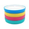 Picture of Elk and Friends Kids 7.8” Porcelain White Plates with Silicone Sleeves | Divided Plates | Suitable for Kids/Toddlers | Microwave & Dishwasher Safe | Non Slip | Snack Dishes…