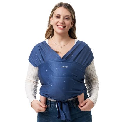 Picture of Momcozy Baby Wrap Carrier, Ergonomic Infant Slings for Newborn to Toddler 8-35 lbs, Adjustable Baby Wrap for Adult Fits Sizes XXS-XXL, Easy to Wear Baby Carriers, Starry Sky