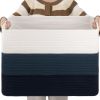 Picture of OIAHOMY 108L Large Cotton Rope Basket, Rectangle Woven Baskets for Storage, Nursery Blanket Basket Living Room, Toy Basket With Handle, Baskets for Organizing-25”x16”x16”-Gradient Blue