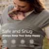 Picture of Momcozy Baby Wrap Carrier - Easy to Wear Infant Carrier Slings, Lightweight Hands Free Baby Sling, Adjustable Baby Carriers for Newborn to Toddler 8-35 lbs, Baby Wraps Carrier, Brown