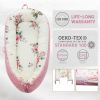 Picture of Baby Lounger for Co Sleeping Newborn Lounger Sleeper Baby Sleeping Bed Washable Newborn Baby Bed for Traveling Infant Portable Crib Bassinet Baby Must Have Essential Baby Registry Search(Rose)