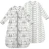 Picture of Yoofoss Baby Sleep Sack 6-12 Months Long Sleeve Wearable Blanket Baby 100% Cotton 2-Way Zipper 0.5 Tog Infants Sleeping Sack, Lightweight(Medium)