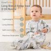 Picture of Yoofoss Baby Sleep Sack 6-12 Months Long Sleeve Wearable Blanket Baby 100% Cotton 2-Way Zipper 0.5 Tog Infants Sleeping Sack, Lightweight(Medium)