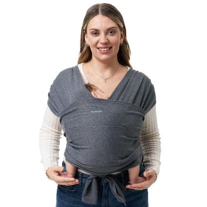 Picture of Momcozy Baby Wrap Carrier, Easy to Wear Infant Carrier Slings, Lightweight Hands Free Baby Sling, Adjustable Baby Carriers for Newborn to Toddler 8-35 lbs, Deep Grey
