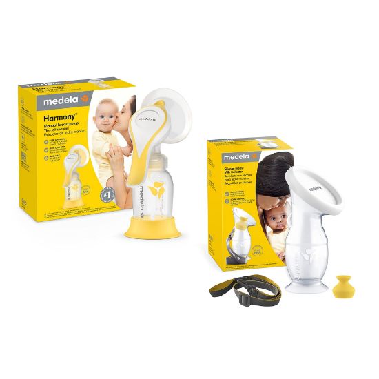 Picture of Medela Manual Breast Pump Set - Perfect Pair Bundle, Includes Harmony Manual Breast Pump & Silicone Breastmilk Collector
