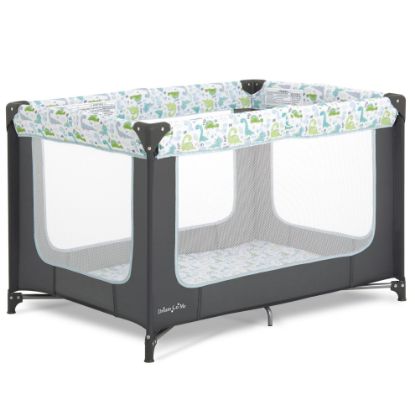 Picture of Dream On Me Zodiak Portable Playard in Grey and Green, Lightweight, Packable and Easy Setup Baby Playard, Breathable Mesh Sides and Soft Fabric - Comes with a Removable Padded Mat