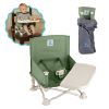 Picture of hiccapop OmniBoost Travel Booster Seat with Tray for Baby | Folding Portable Baby Booster Seat for Dining Table, Camping, Beach, Grandma’s | Tip-Free Design Straps to Kitchen Chairs - Booster Chair