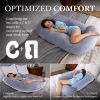 Picture of Pharmedoc Pregnancy Pillows, U-Shape Full Body Pillow -Removable Cover Jumbo Size - Grey - Pregnancy Pillows for Sleeping - Body Pillows for Adults, Maternity Pillow and Pregnancy Must Haves