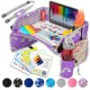 Picture of PILLANI Kids Travel Tray for Car - Car Seat Tray for Kids Travel, Road Trip Essentials Must Haves - Carseat Table Roadtrip Activities - Toddler Lap Desk Organizer for Airplane - Kids Travel Essentials