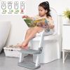 Picture of SKYROKU Toilet Potty Training Seat with Step Stool Ladder, Toddler Potty Seat for Kids and Toddler Boys Girls, Splash Guard and Safety Handles(Grey)