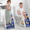 Picture of Primlect Potty Training Seat, 2-in-1 Toddler Toilet Seat with Step Stool, Ultra-Stable Potty Chair Attachment, Adjustable Seat and Step Ladder, Non-Slip Design, Splash Guard for Boys and Girls(Blue)