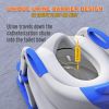 Picture of SKYROKU Potty Training Toilet, New Sector-Shape Stabilized Base two in one Toddler Toilet Seat with Splash Guard, Anti Slip Pad, and Step Stool Dark Blue