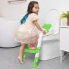 Picture of Potty Training Seat with Step Stool Ladder, SKYROKU Potty Training Toilet for Kids Boys Girls Toddlers - Comfortable Safe Potty Seat with Anti-Slip Pads Ladder Green
