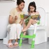 Picture of Potty Training Seat with Step Stool Ladder, SKYROKU Potty Training Toilet for Kids Boys Girls Toddlers - Comfortable Safe Potty Seat with Anti-Slip Pads Ladder Green