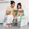 Picture of Potty Training Seat with Step Stool Ladder, SKYROKU Potty Training Toilet for Kids Boys Girls Toddlers - Comfortable Safe Potty Seat with Anti-Slip Pads Ladder Grey Green