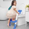 Picture of Potty Training Seat with Step Stool Ladder, SKYROKU Potty Training Toilet for Kids Boys Girls Toddlers - Comfortable Safe Potty Seat with Anti-Slip Pads Ladder Navy Blue