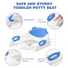 Picture of Potty Training Seat with Step Stool Ladder, SKYROKU Potty Training Toilet for Kids Boys Girls Toddlers - Comfortable Safe Potty Seat with Anti-Slip Pads Ladder Navy Blue