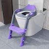 Picture of Potty Training Seat with Step Stool Ladder, SKYROKU Potty Training Toilet for Kids Boys Girls Toddlers - Comfortable Safe Potty Seat with Anti-Slip Pads Ladder Grey Purple