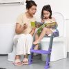 Picture of Potty Training Seat with Step Stool Ladder, SKYROKU Potty Training Toilet for Kids Boys Girls Toddlers - Comfortable Safe Potty Seat with Anti-Slip Pads Ladder Grey Purple