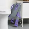 Picture of Potty Training Seat with Step Stool Ladder, SKYROKU Potty Training Toilet for Kids Boys Girls Toddlers - Comfortable Safe Potty Seat with Anti-Slip Pads Ladder Grey Purple