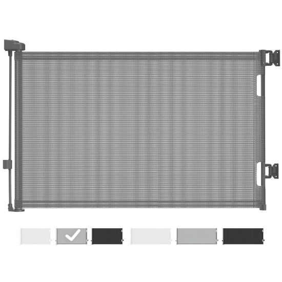 Picture of Cumbor Baby Gate Retractable Gates for Stairs, Mesh Dog Gate for The House, Wide Pet Gate 33" Tall, Extends to 55" Wide, Long Child Safety Gates for Doorways, Hallways, Cat Gate Indoor/Outdoor(Gray)