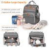 Picture of Astro Alan Baby Diaper Bags with Changing Station, Waterproof Diaper Bag Backpack for Moms Dads with USB Charging Port, Baby Shower Gifts, Large Capacity diaper backpack, Grey