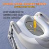 Picture of SKYROKU Potty Training Toilet, New Sector-Shape Stabilized Base two in one Toddler Toilet Seat with Splash Guard, Anti Slip Pad, and Step Stool Enamel Grey
