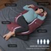 Picture of MOON PARK Pregnancy Pillows for Sleeping - U Shaped Full Body Maternity Pillow with Removable Cover - Support for Back, Legs, Belly, HIPS - 57 Inch Pregnancy Pillow for Women - Burgundy