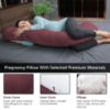 Picture of MOON PARK Pregnancy Pillows for Sleeping - U Shaped Full Body Maternity Pillow with Removable Cover - Support for Back, Legs, Belly, HIPS - 57 Inch Pregnancy Pillow for Women - Burgundy