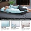 Picture of MOON PARK Pregnancy Pillows for Sleeping - U Shaped Full Body Maternity Pillow with Removable Cover - Support for Back, Legs, Belly, HIPS - 57 Inch Pregnancy Pillow for Women - Aqua