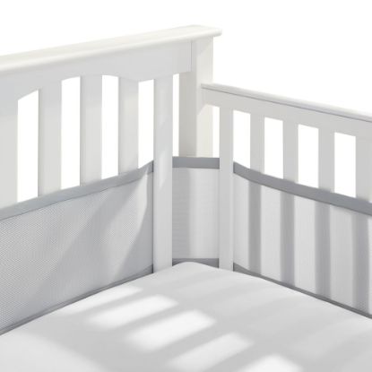 Picture of BreathableBaby Breathable Mesh Liner for Full-Size Cribs, Classic 3mm Mesh, Gray (Size 4FS Covers 3 or 4 Sides)