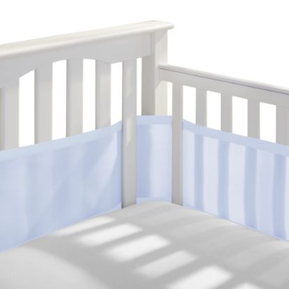Picture of BreathableBaby Breathable Mesh Liner for Full-Size Cribs, Classic 3mm Mesh, Light Blue (Size 4FS Covers 3 or 4 Sides)