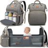 Picture of DEBUG Baby Diaper Bag Backpack with Changing Station for Boy Girl, Baby Registry Search Shower Gifts Baby Stuff Newborn Essentials Unisex, Dad Mom Mens Grey Large Diapers Bag Travel Waterproof