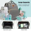 Picture of DEBUG Baby Diaper Bag Backpack with Changing Station for Boy Girl, Baby Registry Search Shower Gifts Baby Stuff Newborn Essentials Unisex, Dad Mom Mens Grey Large Diapers Bag Travel Waterproof
