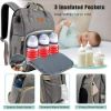 Picture of DEBUG Baby Diaper Bag Backpack with Changing Station for Boy Girl, Baby Registry Search Shower Gifts Baby Stuff Newborn Essentials Unisex, Dad Mom Mens Grey Large Diapers Bag Travel Waterproof