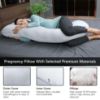 Picture of MOON PARK Pregnancy Pillows for Sleeping - U Shaped Full Body Maternity Pillow with Removable Cover - Support for Back, Legs, Belly, HIPS - 57 Inch Pregnancy Pillow for Women - Light Grey