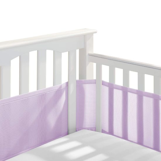 Picture of BreathableBaby Breathable Mesh Liner for Full-Size Cribs, Classic 3mm Mesh, Lavender (Size 4FS Covers 3 or 4 Sides)