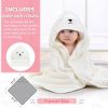 Picture of MoreFeel Collapsible Baby Bathtub for Newborn with Thermometer & 1 Hooded Towel & 1 Soft Floating Cushion,Portable Travel Bathtub with Drain Hole, Durable Foldable Baby Tubs for Infants to Toddler