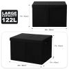 Picture of 122L Large Toy Box Chest with Lid, Foldable Toy Storage Organizer Bin Boxes with Removable Divider for Kids, Boys, Girls, Nursery, Playroom, 26"x17" x17"(Linen Black)