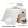 Picture of Large Toy Storage Box with Lid, Sturdy Toys Storage Chest Bin Organizer Basket with Dividers for Kids, Boys, Girls, Nursery, Closet, Bedroom, Playroom 26"x17" x17" (Beige and White)