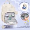 Picture of RUVALINO Diaper Bag Backpack-Multifunction Baby Travel Bag with Changing pad, Insulated Bottle Holders & Pacifier Case, Large Capacity, Waterproof, Beige