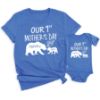 Picture of Our 1st Mother's Day Shirt, Mommy and Me Shirts, Matching First Mother's Day Outfits, Customizable with Names and Date, Baby Bodysuit and Mom Shirt Set, Mother's Day Gift Idea, Pack of 2