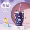 Picture of Tiblue Kids & Toddler Cup - Spill Proof Stainless Steel Water Bottle for Girls Boys Insulated Tumbler with Leak Proof Lid & Silicone Straw with Stopper-BPA FREE Baby Smoothie Cup (4 Pack, 8oz Cartoon)