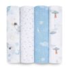 Picture of aden + anais Essentials Swaddle Blanket, Boutique Muslin Blankets for Girls & Boys, Baby Receiving Swaddles, Ideal Newborn & Infant Swaddling Set, Perfect Shower Gifts, 4 Pack, Space Explorers