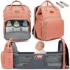 Picture of DEBUG Baby Diaper Bag Backpack with Changing Station for Girl, Baby Registry Search Shower Gifts Baby Stuff Newborn Essentials Unisex Mom Mommy Pink Large 3 in 1 Diapers Bags Travel Waterproof
