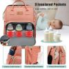 Picture of DEBUG Baby Diaper Bag Backpack with Changing Station for Girl, Baby Registry Search Shower Gifts Baby Stuff Newborn Essentials Unisex Mom Mommy Pink Large 3 in 1 Diapers Bags Travel Waterproof